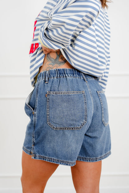 Judy Blue Medium Wash Featherweight Baggy Shorts